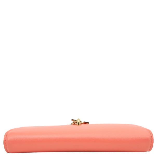 LOUIS VUITTON LV Bloom Calfskin Leather Wallet On Chain Sweet Coral