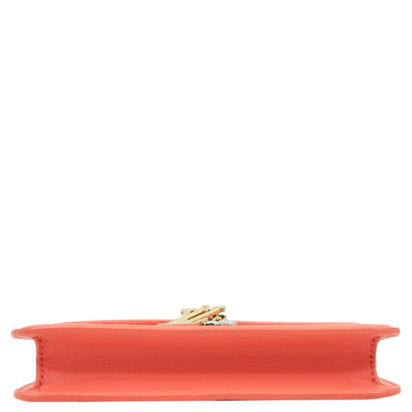 LOUIS VUITTON LV Bloom Calfskin Leather Wallet On Chain Sweet Coral