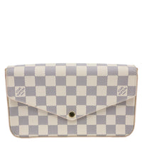 LOUIS VUITTON Felicie Pochette Damier Azur Crossbody Bag Rose Ballerine