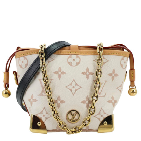 LOUIS VUITTON Noe Purse LV Charms Monogram Canvas Bucket Bag Dune