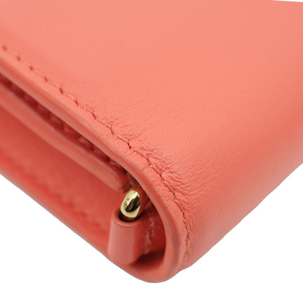 LOUIS VUITTON LV Bloom Calfskin Leather Wallet On Chain Sweet Coral