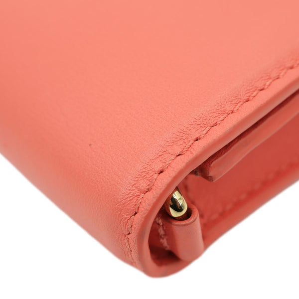 LOUIS VUITTON LV Bloom Calfskin Leather Wallet On Chain Sweet Coral