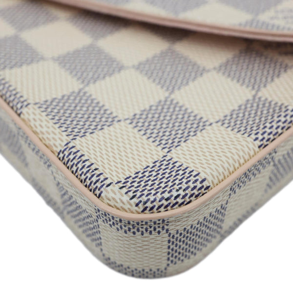 LOUIS VUITTON Felicie Pochette Damier Azur Crossbody Bag Rose Ballerine