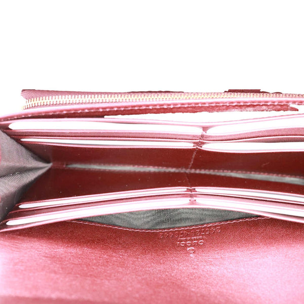 GUCCI Signature Lovely Heart GG Leather Continental Wallet Burgundy 245728
