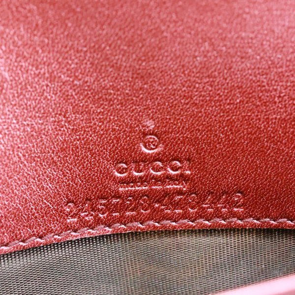 GUCCI Signature Lovely Heart GG Leather Continental Wallet Burgundy 245728