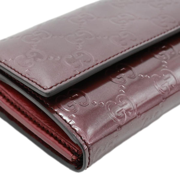 GUCCI Signature Lovely Heart GG Leather Continental Wallet Burgundy 245728