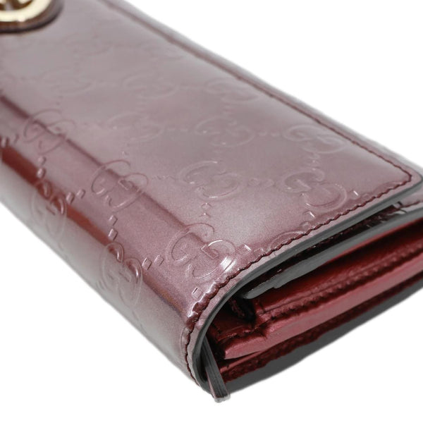 GUCCI Signature Lovely Heart GG Leather Continental Wallet Burgundy 245728