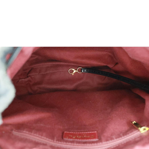 CHANEL CC Quilted Denim Backpack Black