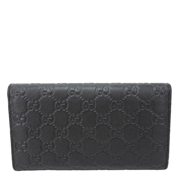 GUCCI GG Leather Trifold Long Wallet Black 257303