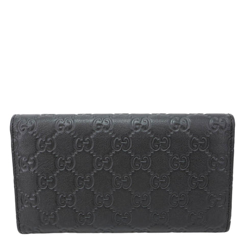 GUCCI GG Leather Trifold Long Wallet Black 257303