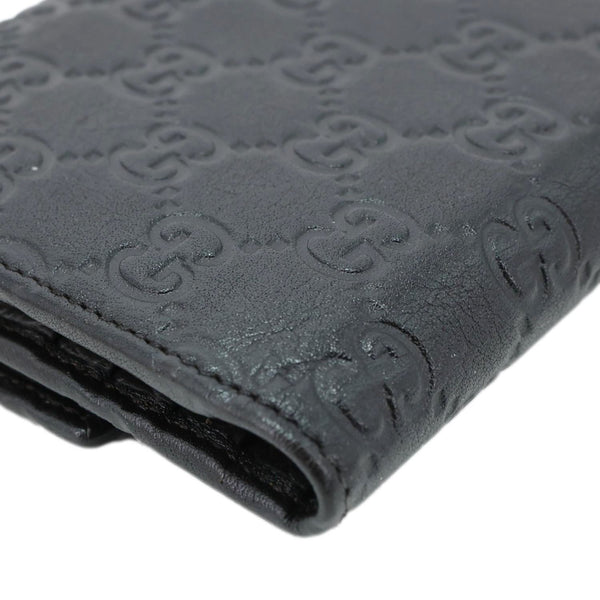 GUCCI GG Leather Trifold Long Wallet Black 257303