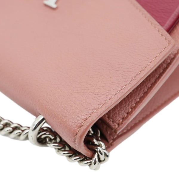 LOUIS VUITTON Mylockme Leather Chain Crossbody Bag Pink