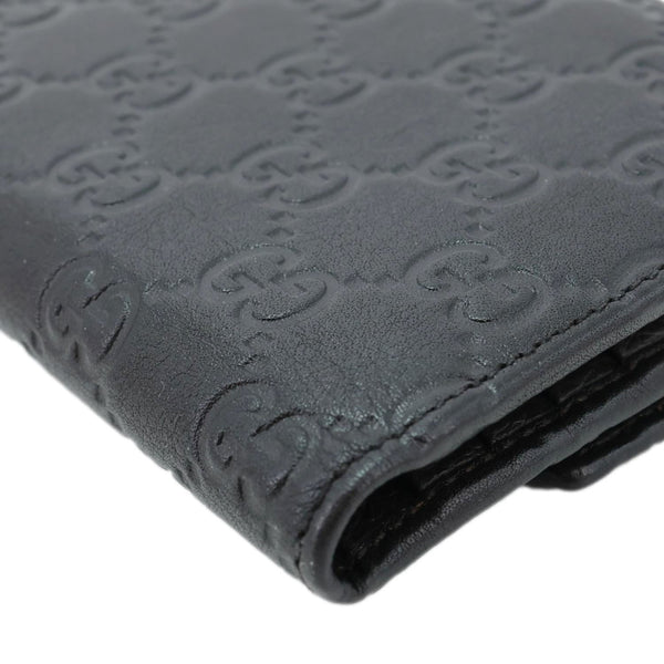 GUCCI GG Leather Trifold Long Wallet Black 257303