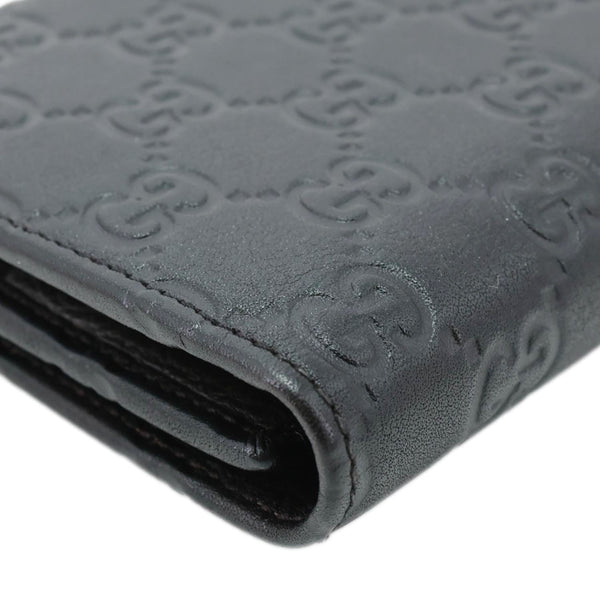 GUCCI GG Leather Trifold Long Wallet Black 257303