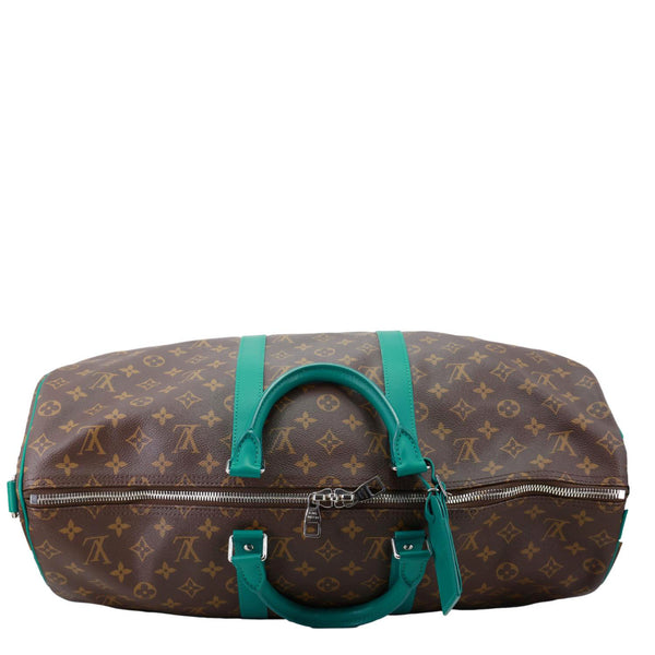LOUIS VUITTON Keepall 50 Bandouliere Monogram Canvas Travel Bag Green