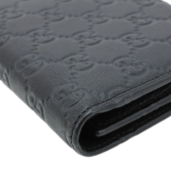 GUCCI GG Leather Trifold Long Wallet Black 257303