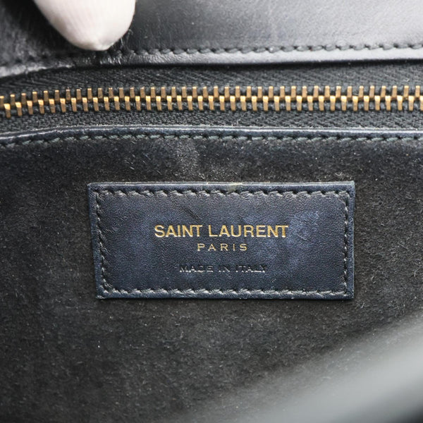 YVES SAINT LAURENT Universite Smooth Calfskin Leather Shoulder Bag Black