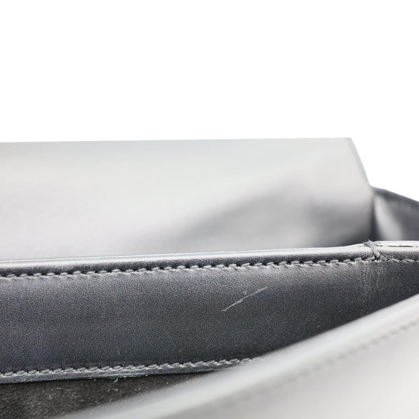 YVES SAINT LAURENT Universite Smooth Calfskin Leather Shoulder Bag Black
