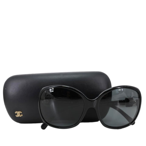 CHANEL CC 5174  Acetate Round Frames Sunglasses Black