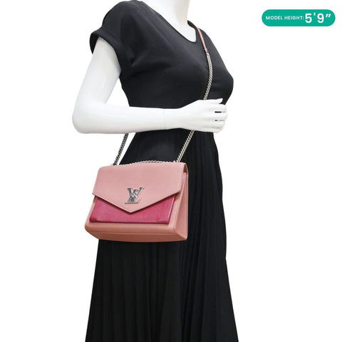 LOUIS VUITTON Mylockme Leather Chain Crossbody Bag Pink