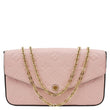 LOUIS VUITTON Felicie Pochette Monogram Empreinte Crossbody Bag Rose Poudre