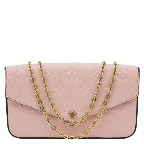 LOUIS VUITTON Felicie Pochette Monogram Empreinte Crossbody Bag Rose Poudre