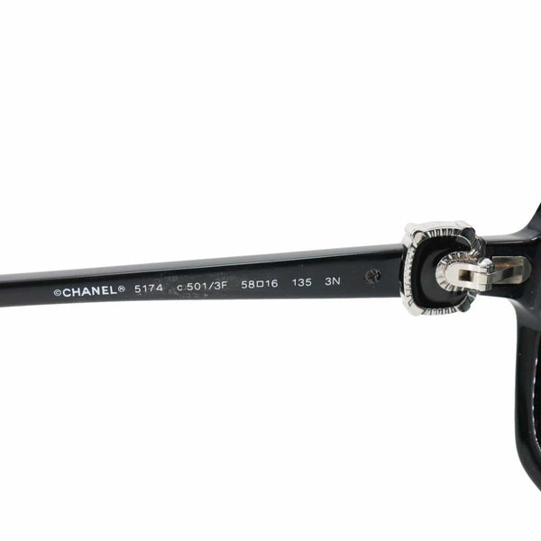 CHANEL CC 5174  Acetate Round Frames Sunglasses Black