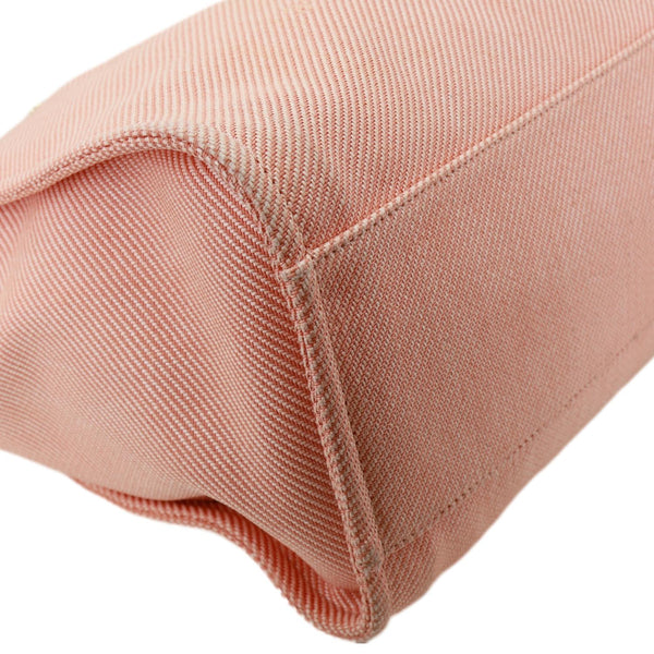 CHANEL Deauville Medium Mixed Fibers Canvas Calfskin Shopping Tote Bag Peach
