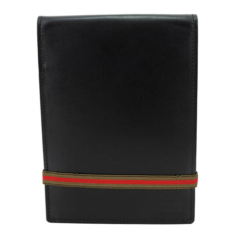 GUCCI Sherry Line Web Leather Day Planner Black