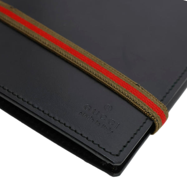 GUCCI Sherry Line Web Leather Day Planner Black