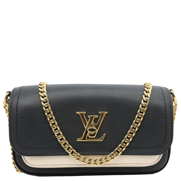 LOUIS VUITTON Lockme Tender Pochette Taurillon Leather Shoulder Bag Black