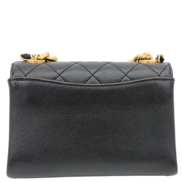 CHANEL Pearl Boy Flap Mini Quilted Calfskin Leather Chain Crossbody Bag Black