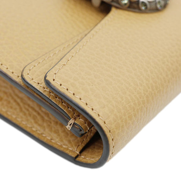 GUCCI Dionysus Mini Leather Crossbody Bag Beige 476432
