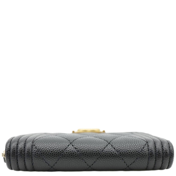 CHANEL Boy Small Caviar Leather Zip Around Wallet Black