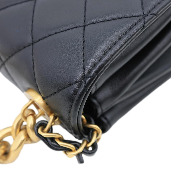 CHANEL Pearl Boy Flap Mini Quilted Calfskin Leather Chain Crossbody Bag Black