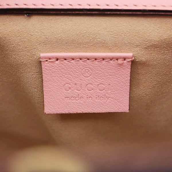 GUCCI Diana NM Bamboo Mini Leather Tote Bag Pink 655661