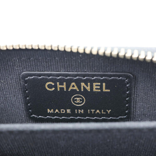 CHANEL Boy Small Caviar Leather Zip Around Wallet Black