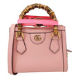 GUCCI Diana NM Bamboo Mini Leather Tote Bag Pink 655661