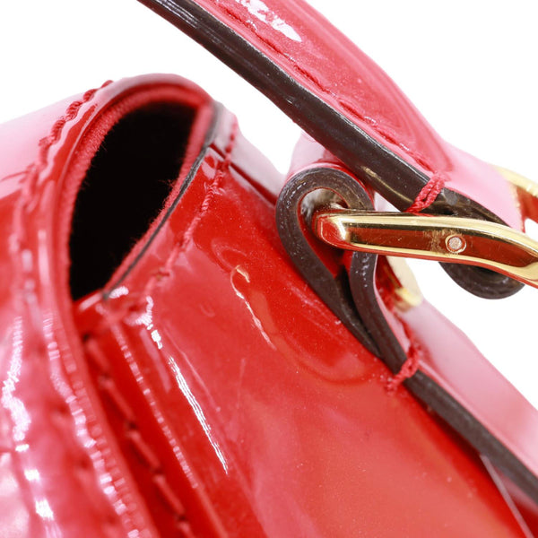 LOUIS VUITTON Pasadena Monogram Vernis Leather Shoulder Bag Red
