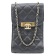 CHANEL Golden Class Quilted Caviar Leather Phone Holder Black