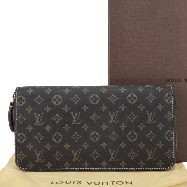 LOUIS VUITTON Monogram Mini Lin Canvas Zippy Wallet Brown