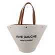 YVES SAINT LAURENT Rive Gauche Linen Canvas Bucket Shoulder Bag Off White