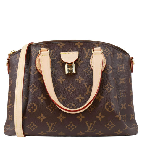 LOUIS VUITTON Rivoli PM Monogram Canvas Satchel Bag Brown
