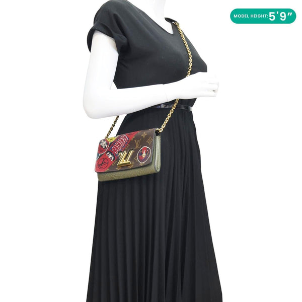 LOUIS VUITTON Kabuki Twist Epi Leather Chain Shoulder Bag Green