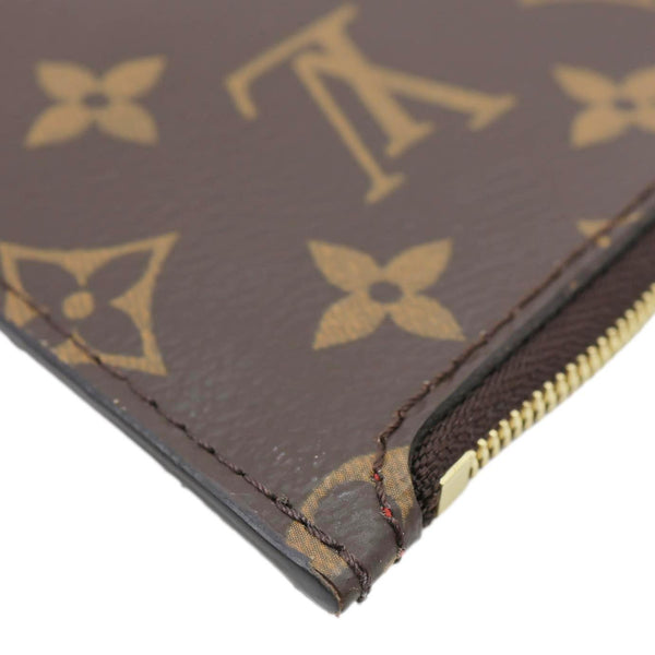 LOUIS VUITTON Neverfull Monogram Canvas Wristlet Pouch Brown