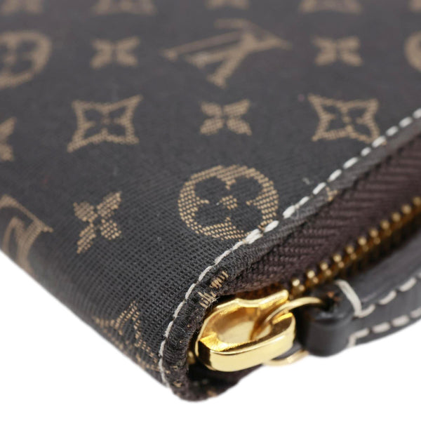 LOUIS VUITTON Monogram Mini Lin Canvas Zippy Wallet Brown