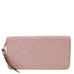 LOUIS VUITTON Monogram Empreinte Leather Zippy Wallet Rose Poudre Pink