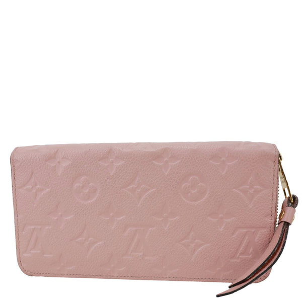 LOUIS VUITTON Monogram Empreinte Leather Zippy Wallet Rose Poudre Pink