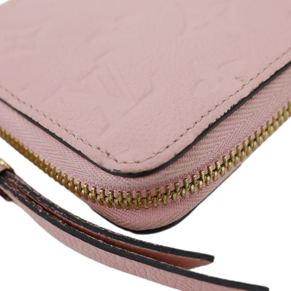 LOUIS VUITTON Monogram Empreinte Leather Zippy Wallet Rose Poudre Pink