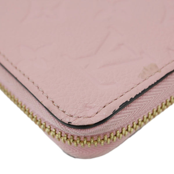 LOUIS VUITTON Monogram Empreinte Leather Zippy Wallet Rose Poudre Pink